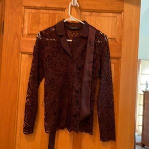 Lacy brown blouse
